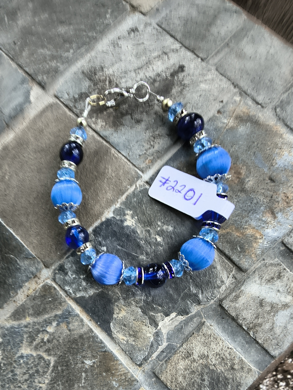 Handcrafted Blue Beaded Women’s Bracelet